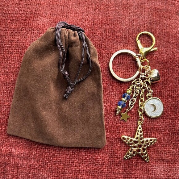 STARFISH Bag Charm Dangle Bead Gold Tone ⭐⭐ - Picture 1 of 7